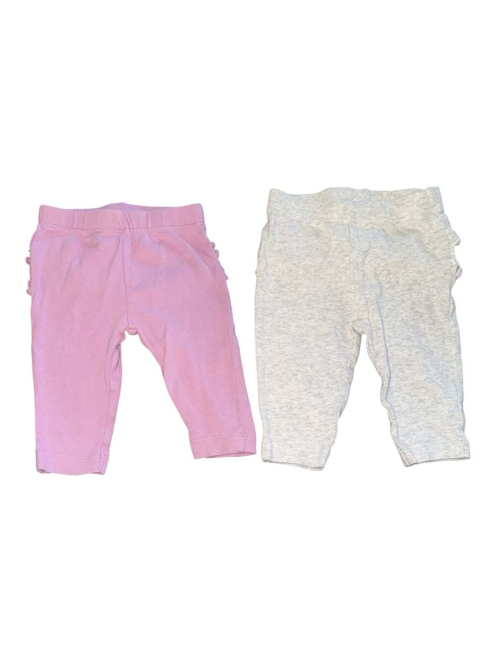 Carter's Baby Girl Ruffle-Back Leggings 2-Piece Set - Pink and Heather Grey 3M